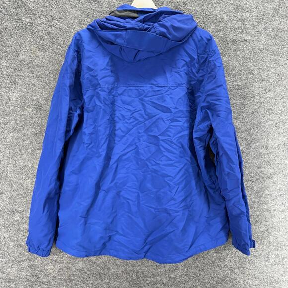 Lands' End Windbreaker Jacket Men L Large Blue Full Zip Long Sleeve Hooded Lined - Picture 2 of 7